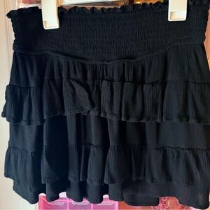 Chic Black Tiered Mini Skirt
